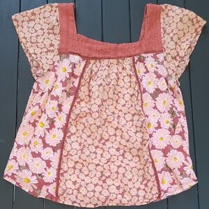 Sonoma Floral Blouse in Pink and Yellow